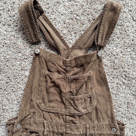 Free People We The Free ZIGGY Corduroy Brown Cord Overalls Small - Picture 3 of 5